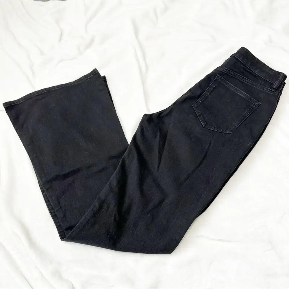 Elizabeth & James high rise flare jeans black denim size 4 27